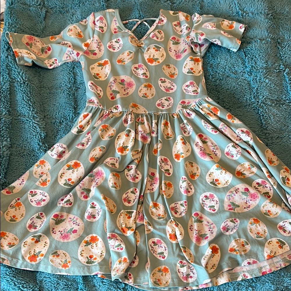 Floral Kids Dress in Sage - Dot Dot Smile size 7 - ballerina